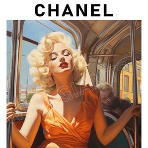 Chanel Magazine Marilyn Monroe Wall art, preppy art print, retro element 11X14